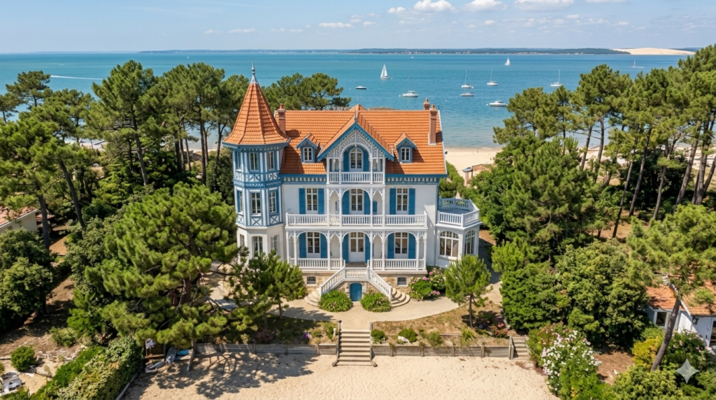 Villa élégante style belle époque cap ferret vue bassin arcachon